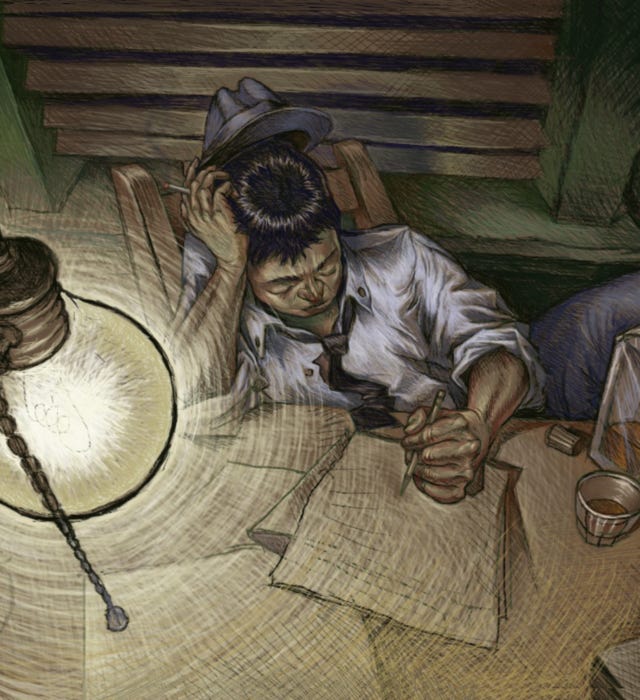 Detective story illustration