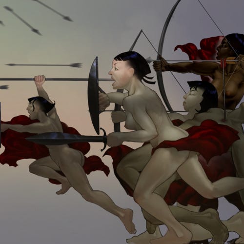 Death of Penthesilla, Queen of the Amazons painting